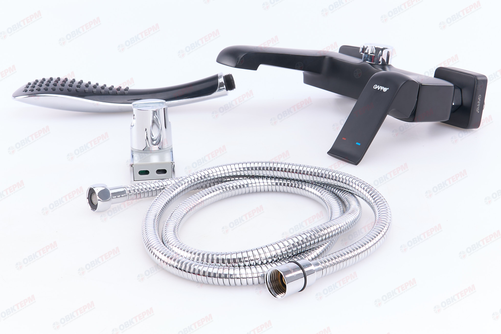 Смеситель д/ванны GAPPO G3250 латунь /черный /Ø35мм /лейка 1 реж - Изображение №5