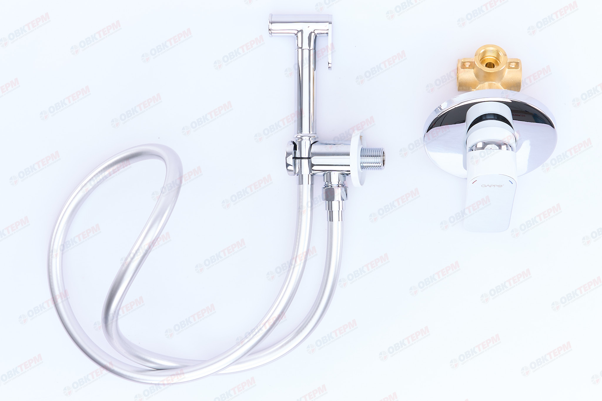 Смеситель с гигиеническим душем GAPPO G7248 латунь /белый/хром - миниатюра №4
