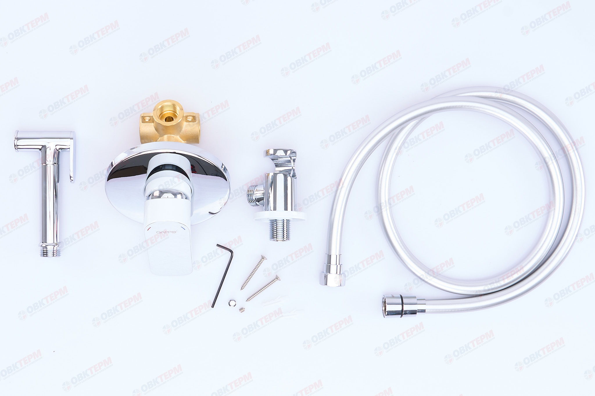 Смеситель с гигиеническим душем GAPPO G7248 латунь /белый/хром - миниатюра №6