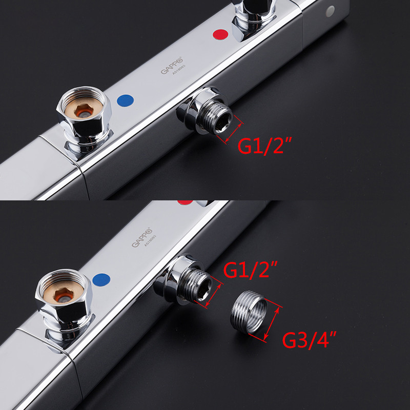 Смеситель д/душа, хром, с термостатом, G2091,  GAPPO  (без лейки и шланга) - миниатюра №6