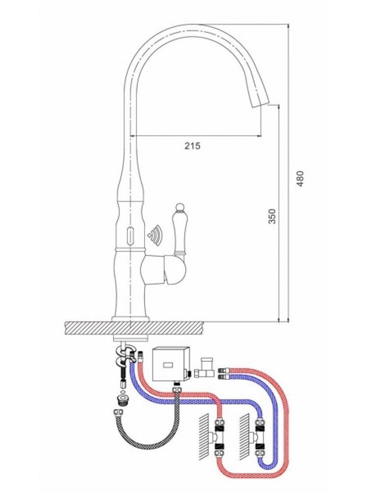 Смеситель д/кухни  сенсор бронза    G521             GAPPO - миниатюра №7