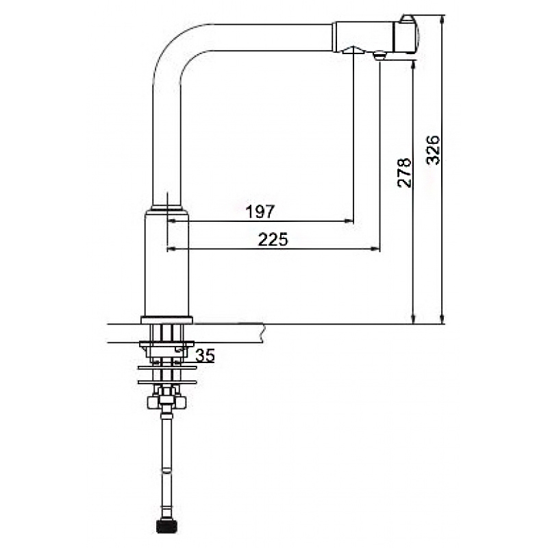Смеситель д/кухни под ФИЛЬТР крас.золото  G4390-3 *(ф35,высокий гусак, на гайке) GAPPO - миниатюра №2