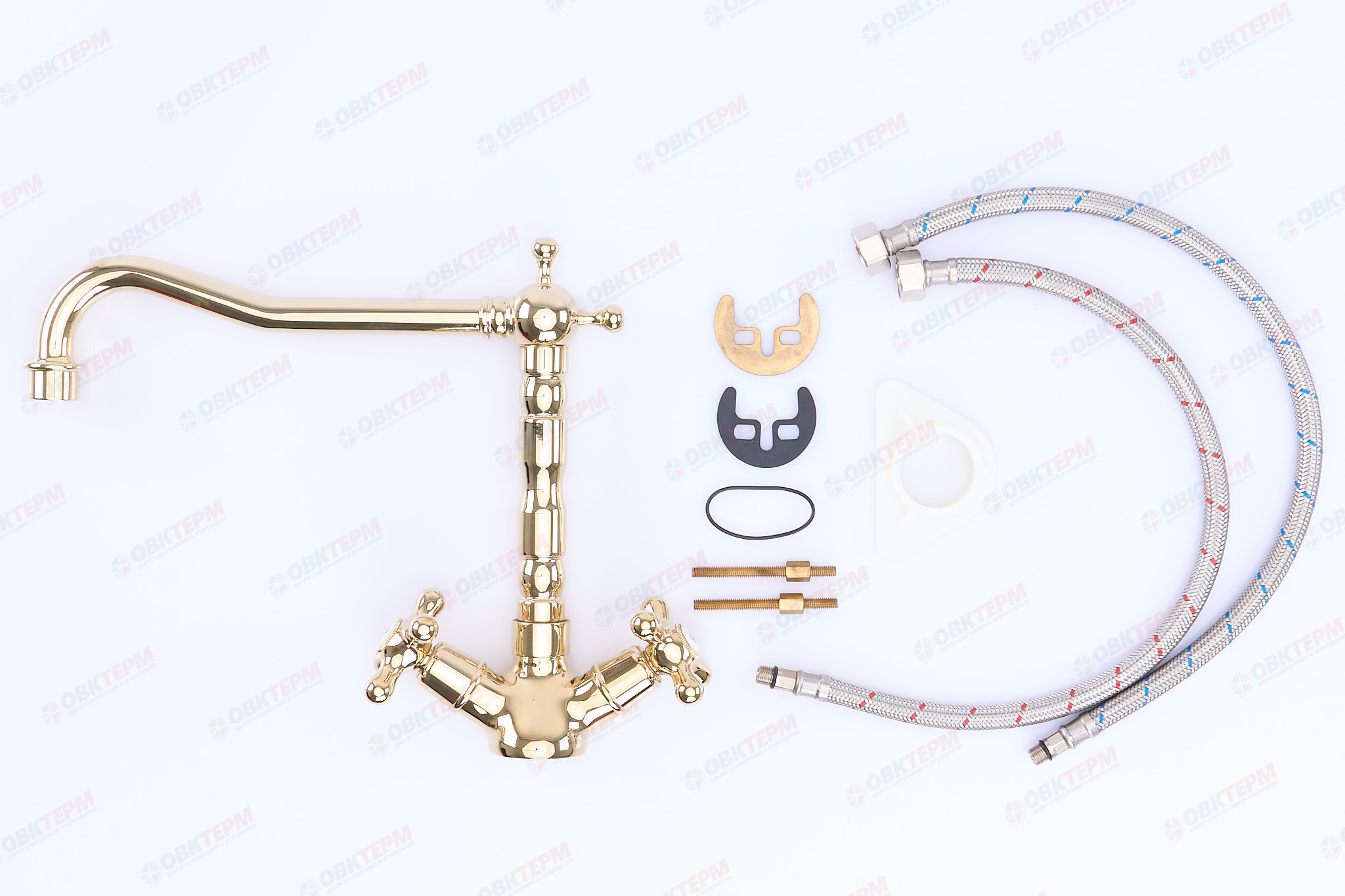 Смеситель д/кухни плзолоч  G4063-6* ( (высокий гусак, на шпильке, п/об))  GAPPO - Изображение №5