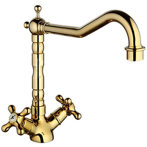 Смеситель д/кухни плзолоч  G4063-6* ( (высокий гусак, на шпильке, п/об))  GAPPO - Изображение №1