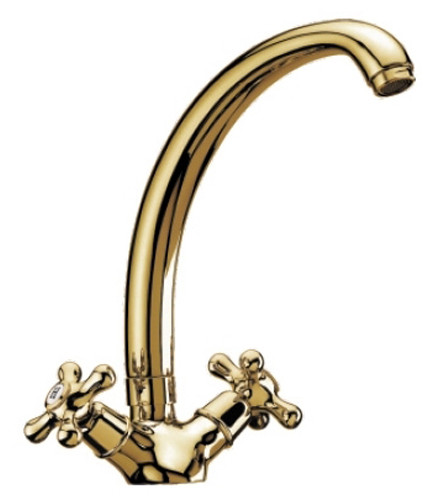 Смеситель д/кухни позолоч  G4163-6* (высокий гусак, на шпильке, п/об)  GAPPO - Изображение №1
