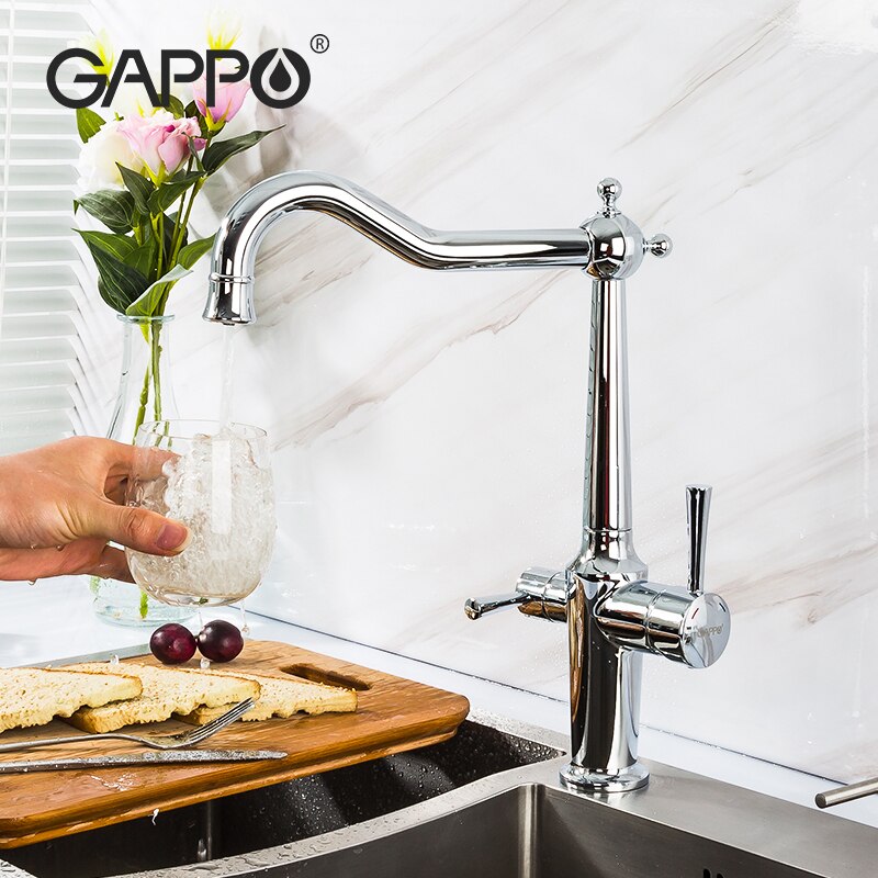 Смеситель д/кухни под ФИЛЬТР GAPPO G4398-14 хром (Ø35, на шпильке) - миниатюра №3