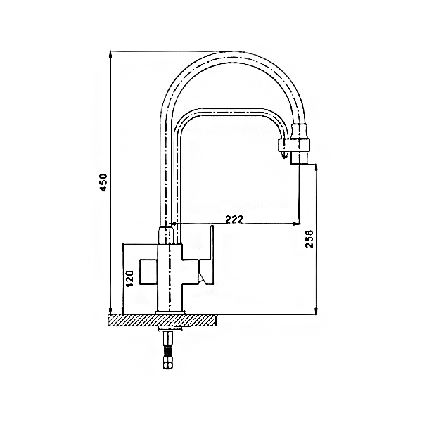 Смеситель д/кухни под ФИЛЬТР GAPPO G4398-4 латунь /хром (Ø35, на шпильке) - миниатюра №2