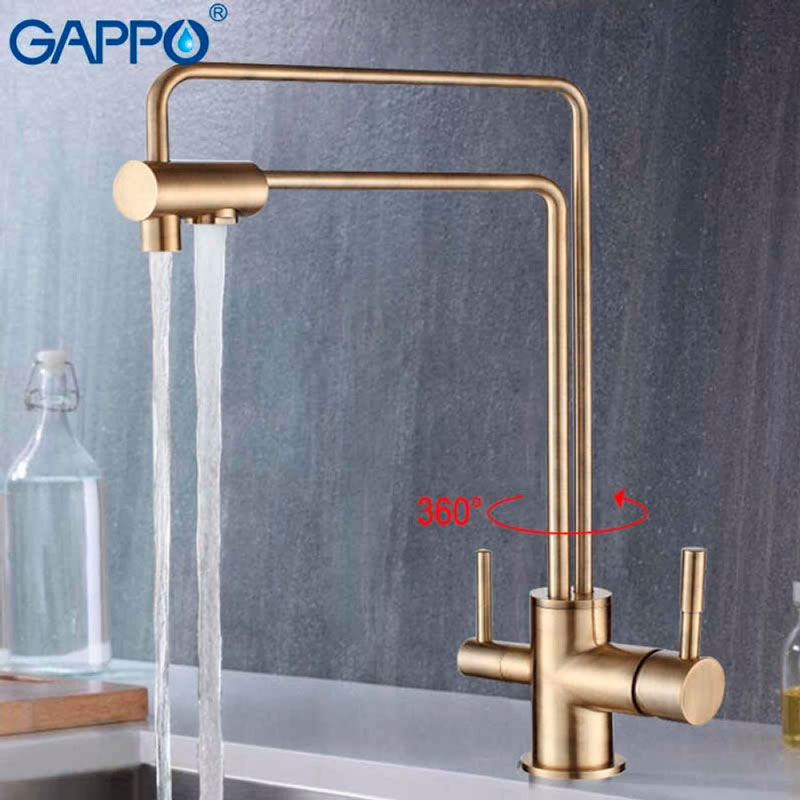 Смеситель д/кухни под ФИЛЬТР GAPPO G4398-6 латунь /бронза - миниатюра №2