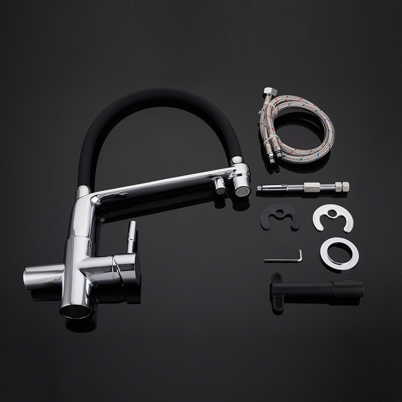 Смеситель д/кухни под ФИЛЬТР GAPPO G4398-7 хром /гибкий излив (Ø35, на шпильке) - миниатюра №4