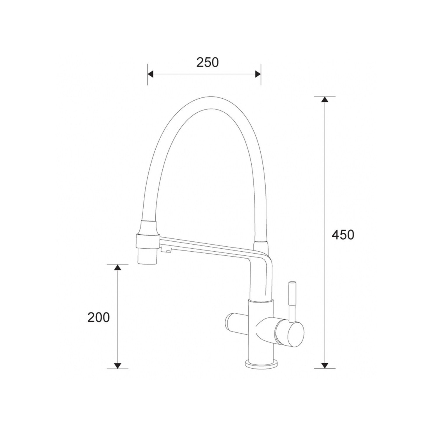 Смеситель д/кухни под ФИЛЬТР GAPPO G4398-7 хром /гибкий излив (Ø35, на шпильке) - миниатюра №7