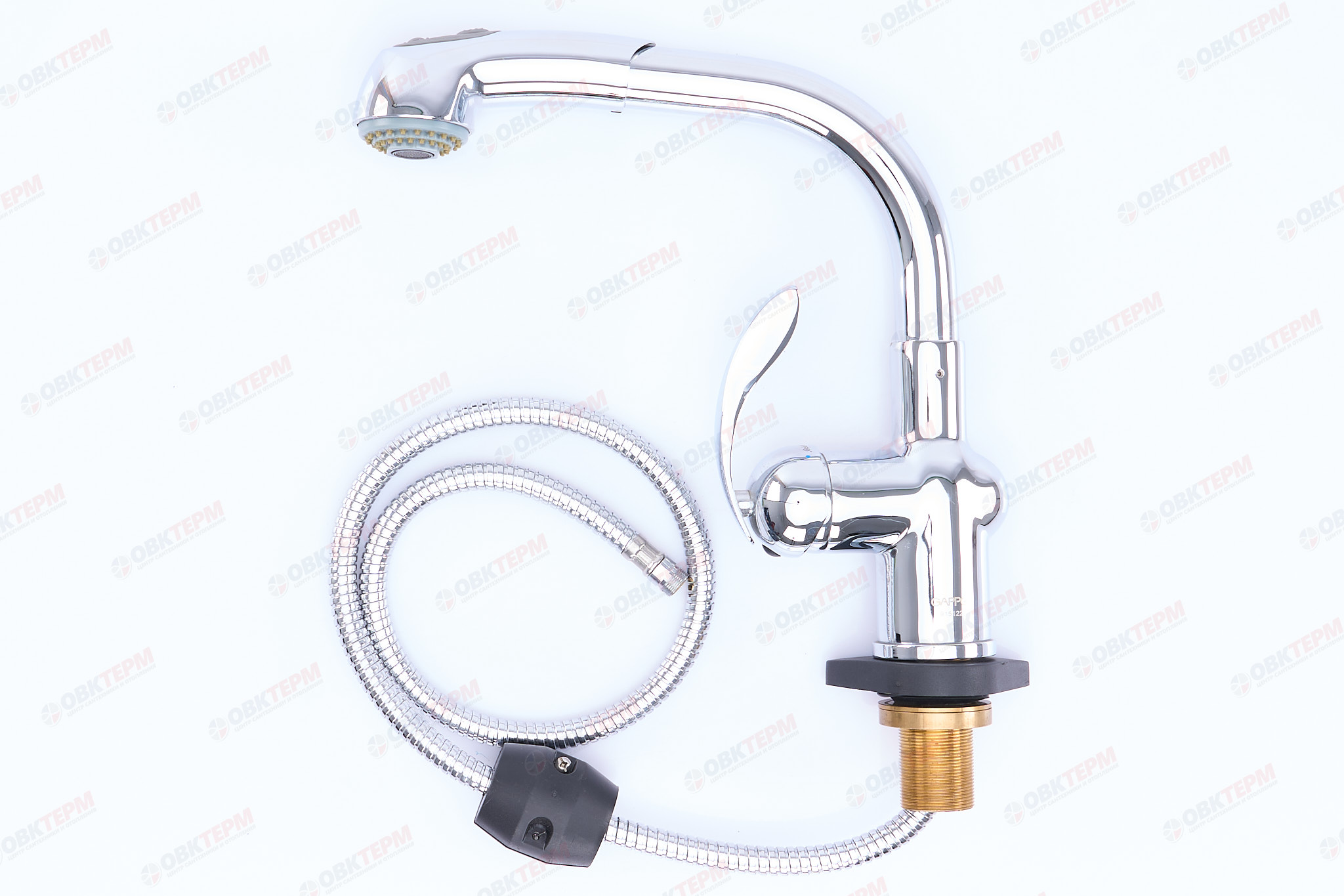 Смеситель д/кухни хром  G1052-2 *   (ф40, выдвижная лейка, на гайке)   GAPPO - миниатюра №3