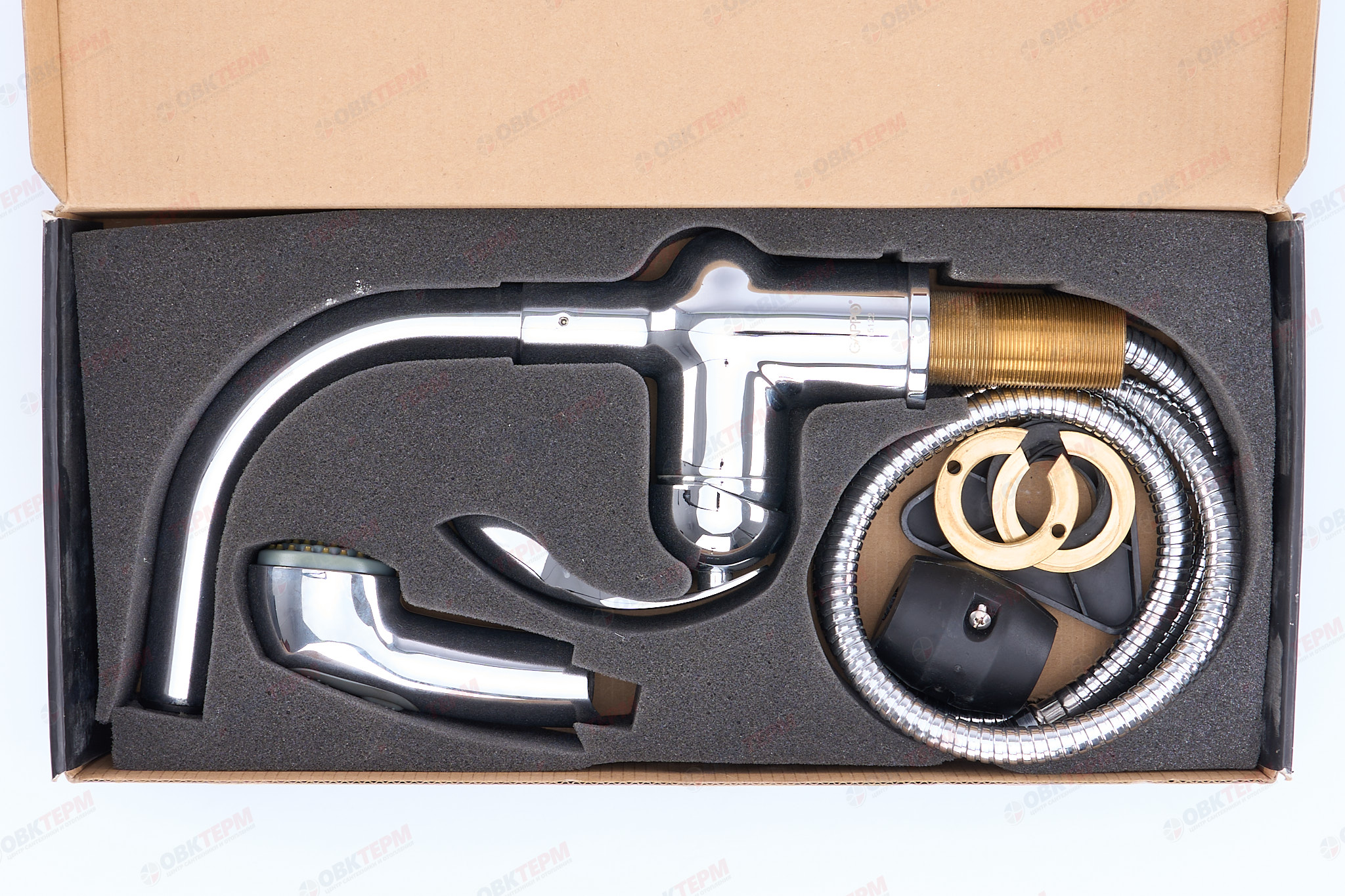 Смеситель д/кухни хром  G1052-2 *   (ф40, выдвижная лейка, на гайке)   GAPPO - миниатюра №6