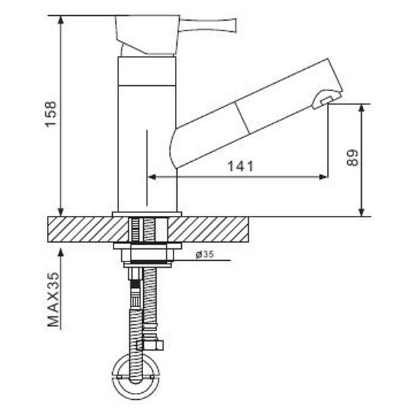 Смеситель д/кухни хром  G1209*       (ф35, выдвижная лейка, на шпильке)   GAPPO - Изображение №2