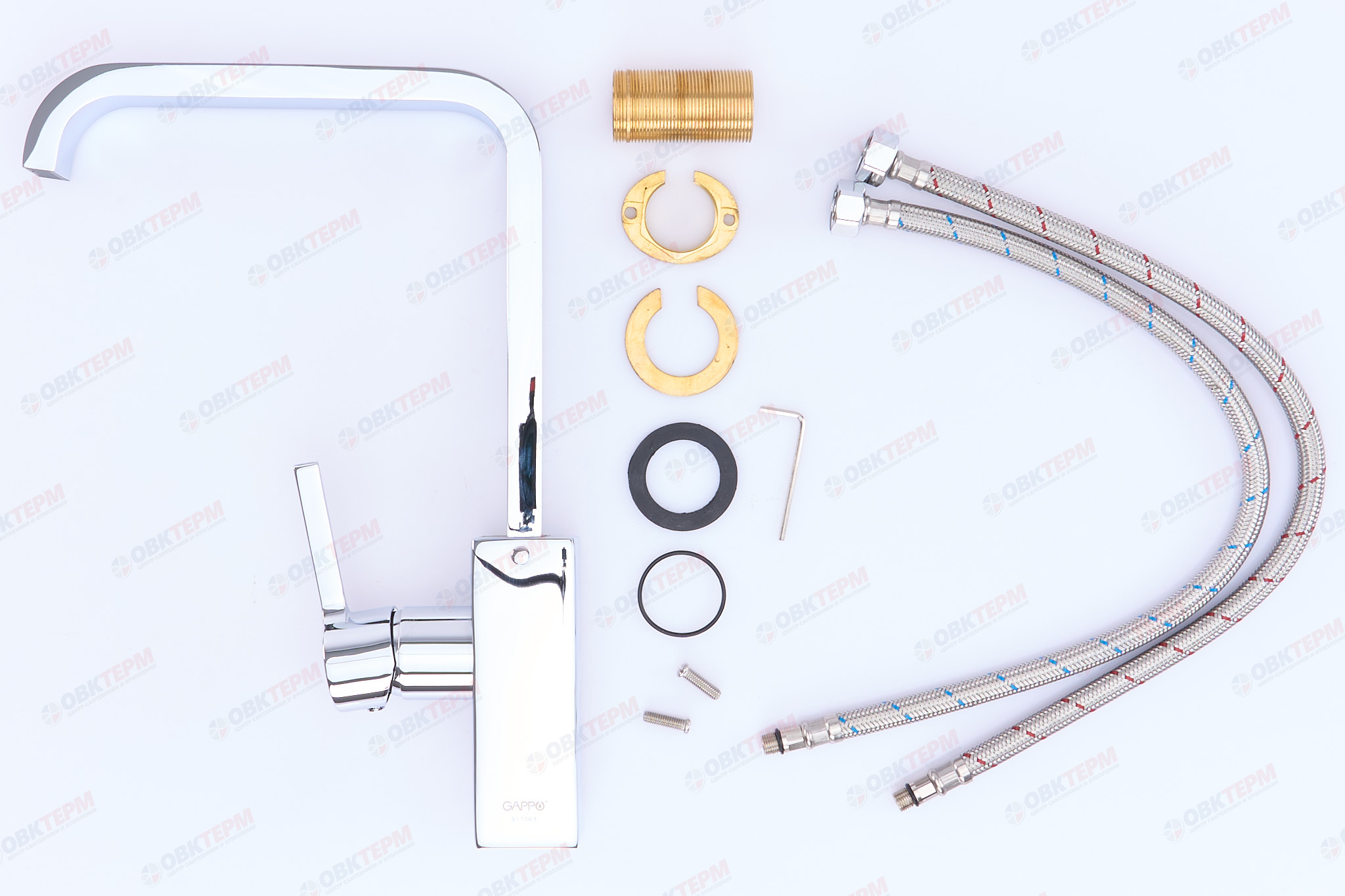 Смеситель д/кухни хром  G4004*       (ф35, высокий гусак, на гайке)  GAPPO - Изображение №4