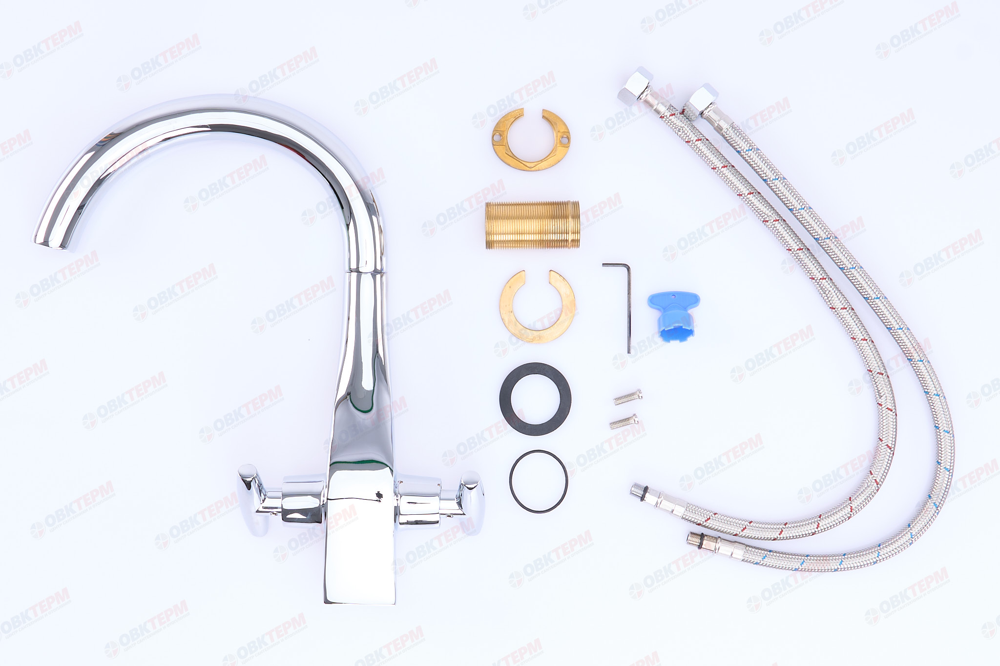 Смеситель д/кухни хром  G4031*       (высокий гуск, на гайке,п/об)  GAPPO - Изображение №4