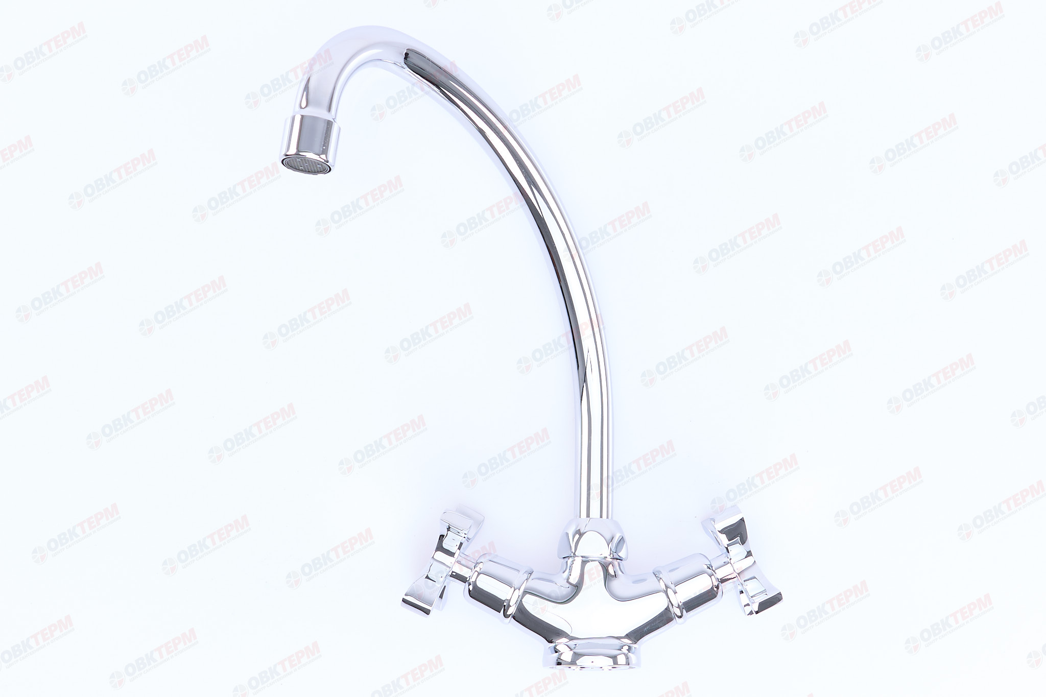 Смеситель д/кухни буксовый GAPPO G4043 латунь /хром (высокий гуск, на шпильке, керам. кран-буксы) - миниатюра №3