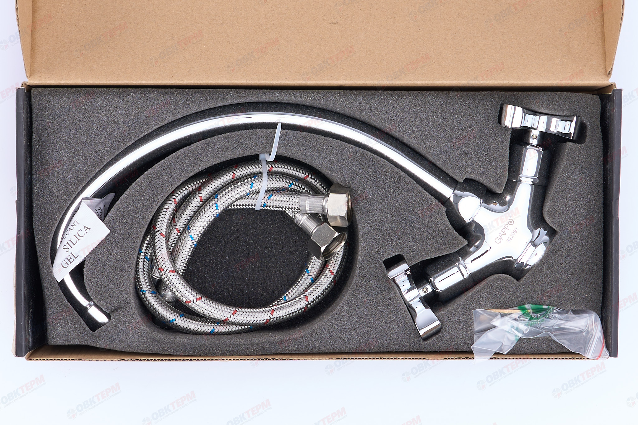 Смеситель д/кухни буксовый GAPPO G4043 латунь /хром (высокий гуск, на шпильке, керам. кран-буксы) - миниатюра №6