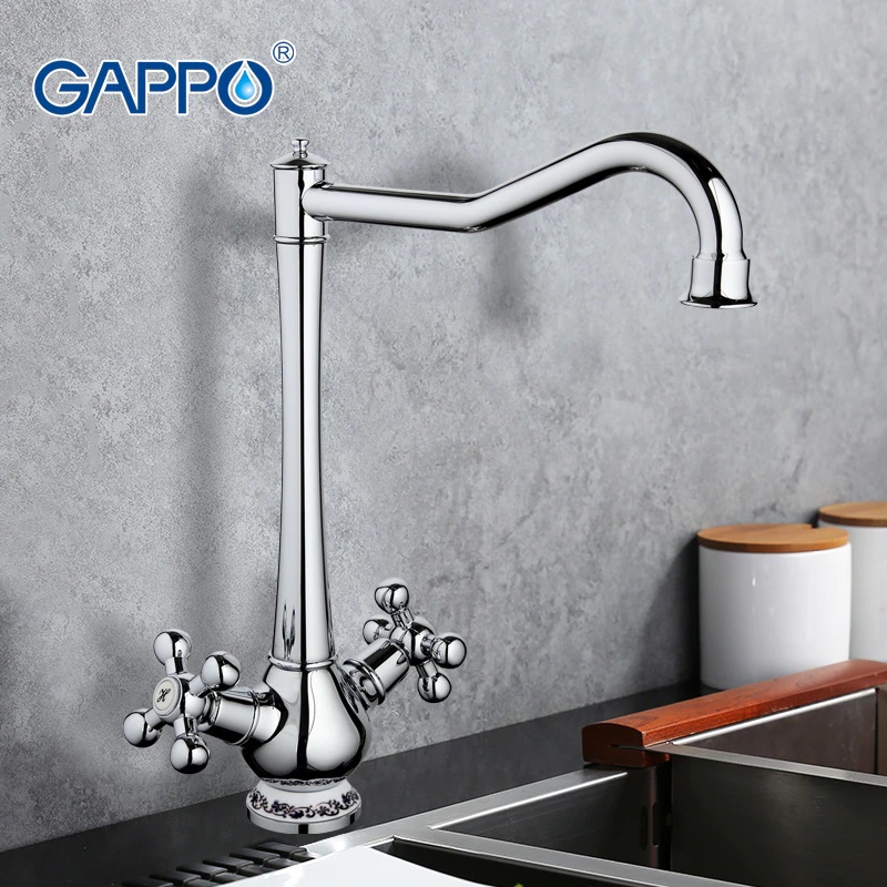 Смеситель д/кухни хром  G4065*       (высокий гуск, на шпильке, п/об)  GAPPO - Изображение №3