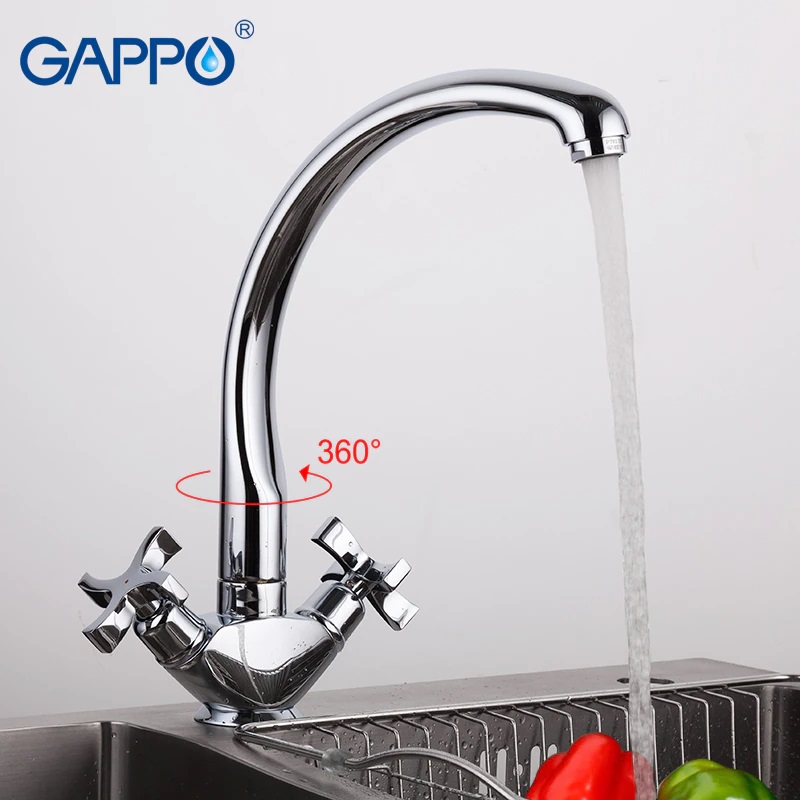 Смеситель д/кухни буксовый GAPPO G4143 латунь /хром /высокий /шпильке /керам. кран-буксы - Изображение №3