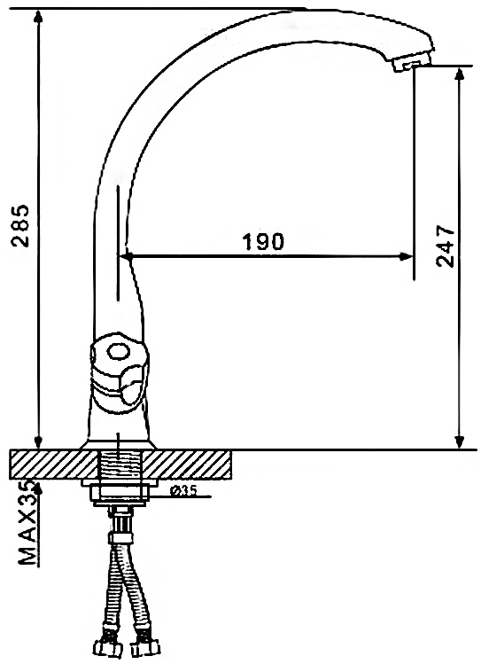 Смеситель д/кухни хром  G4144* - Изображение №2