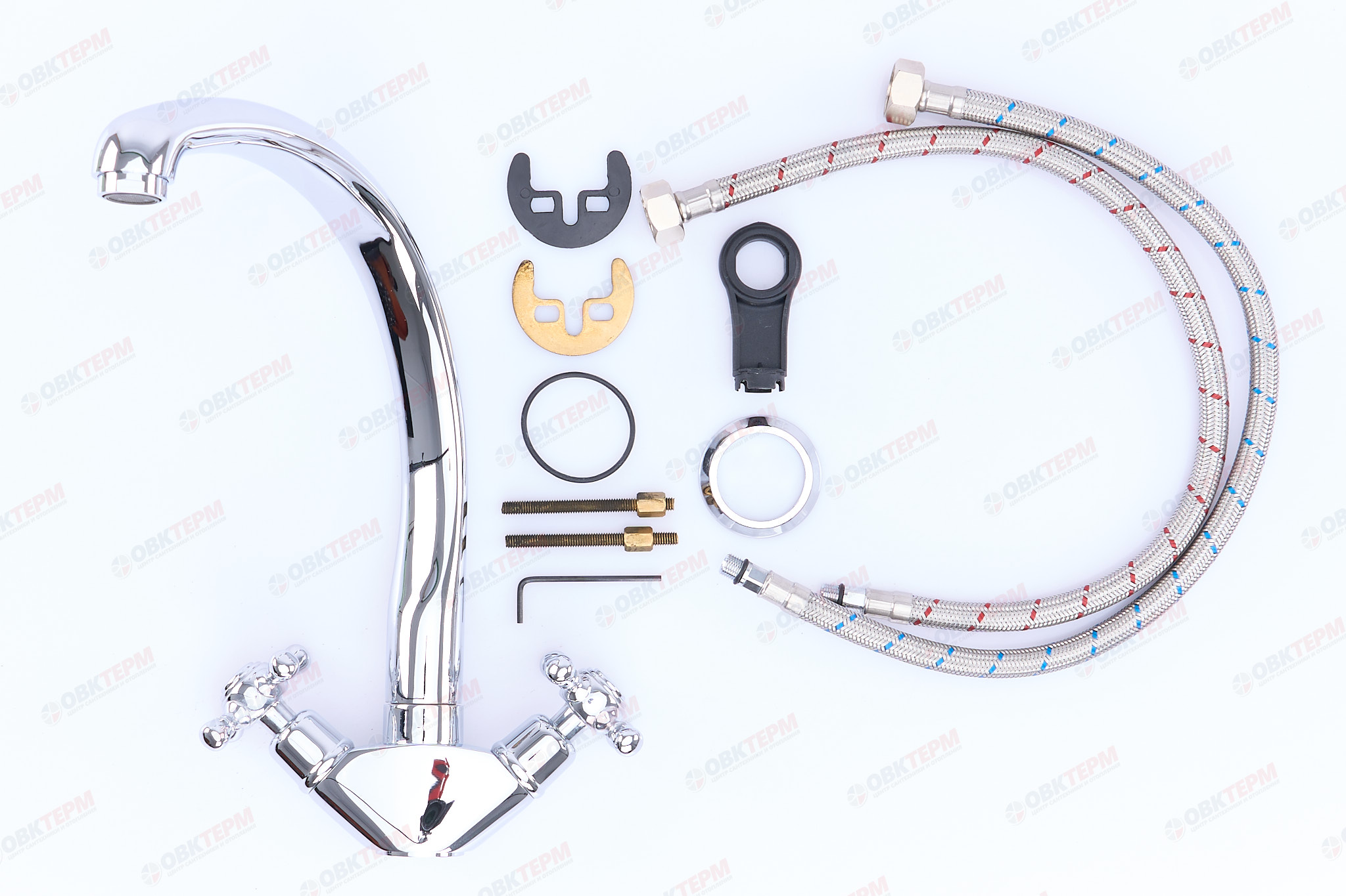 Смеситель д/кухни буксовый GAPPO G4145 латунь /хром /высокий /шпилька /керам. кран-буксы - Изображение №5