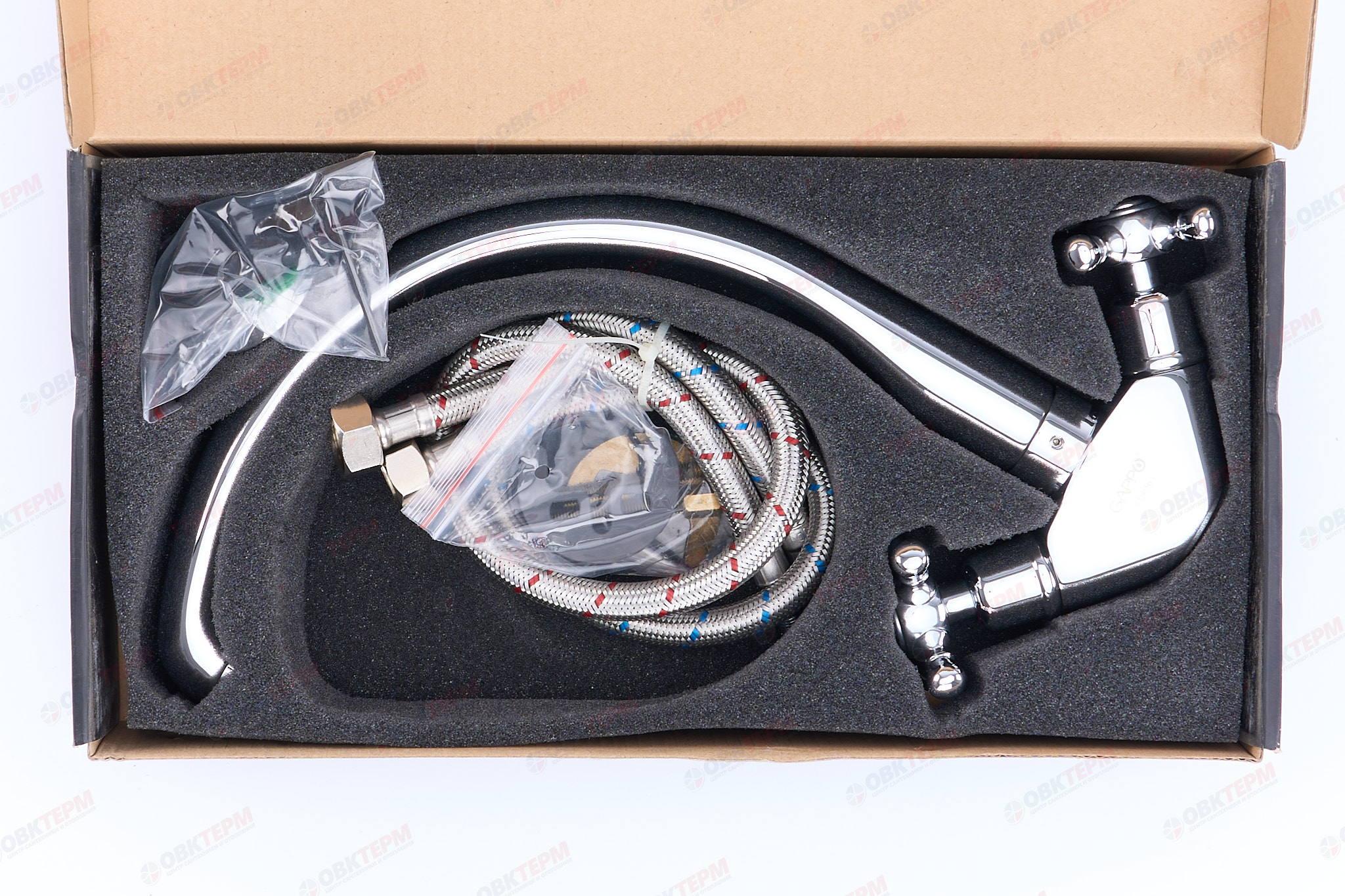 Смеситель д/кухни буксовый GAPPO G4145 латунь /хром /высокий /шпилька /керам. кран-буксы - миниатюра №7