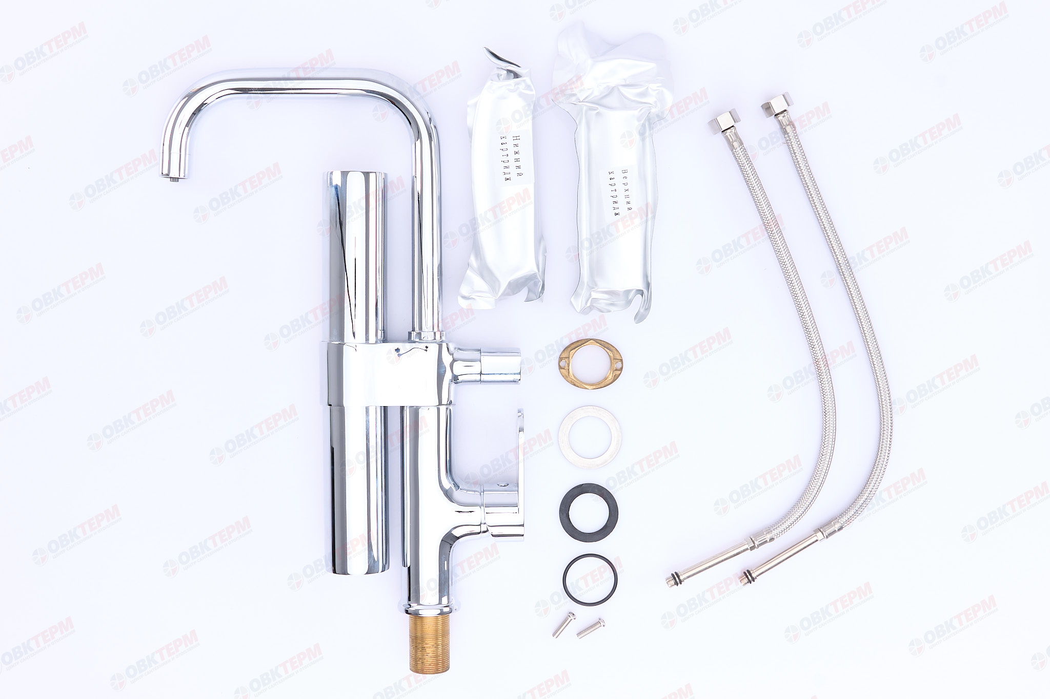 Смеситель моно хром  G4352-1* ( на гайке, с подключением фильтра G34302)  GAPPO - миниатюра №9