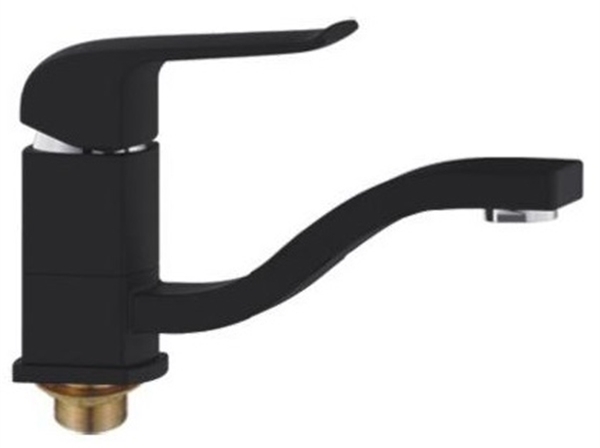 Смеситель д/кухни черный  G4550 *  (ф35, длинный гусак 15 см, на гайке)  GAPPO - Изображение №1