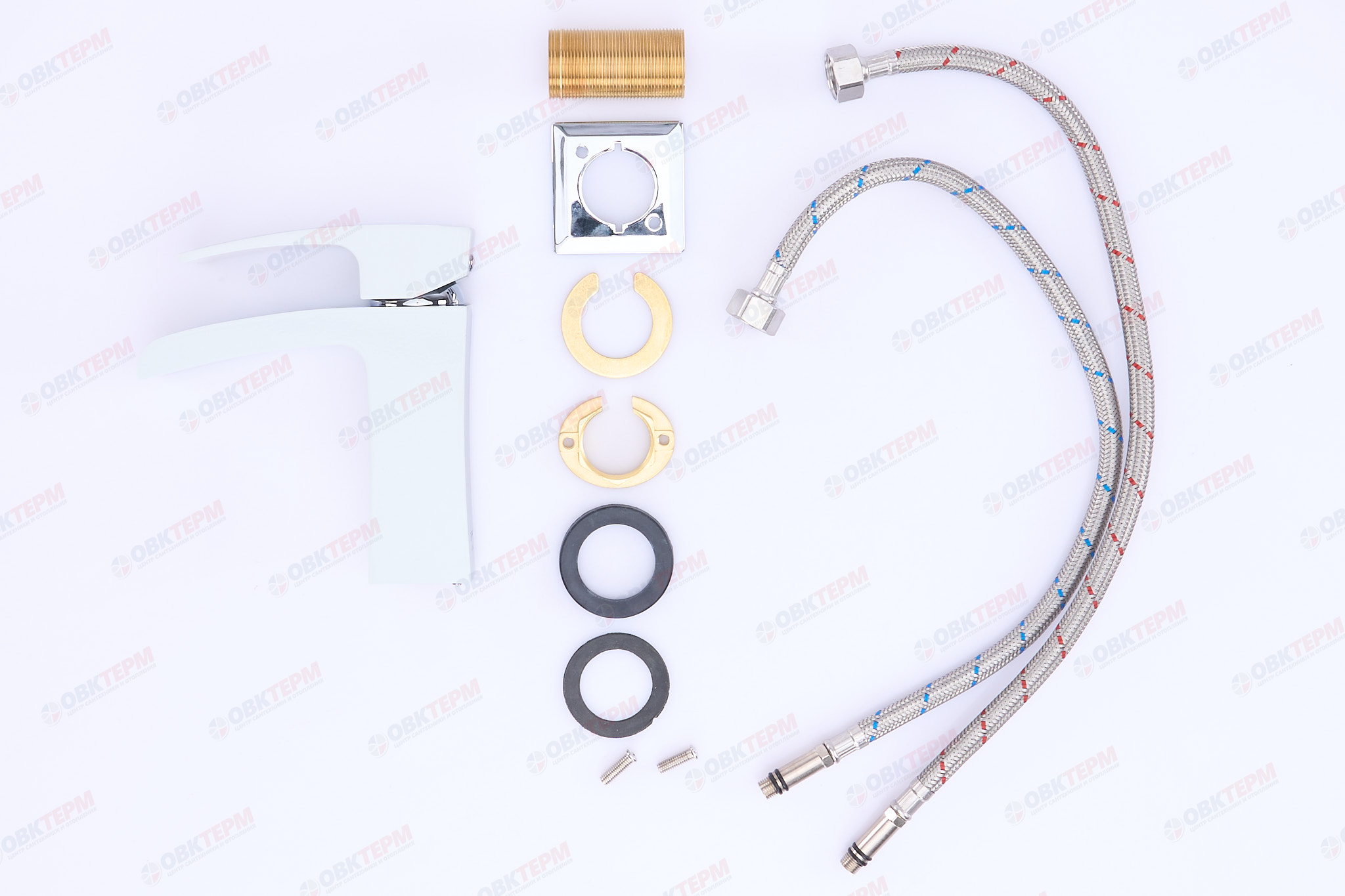 Смеситель д/раковины GAPPO G1007-30 латунь /белый /водопад (Ø35, на гайке) - миниатюра №5