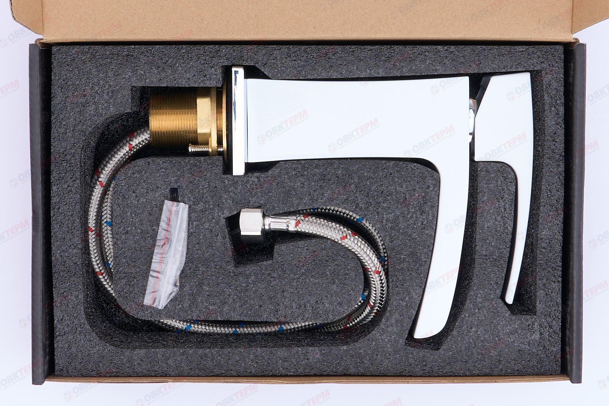 Смеситель д/раковины GAPPO G1007-30 латунь /белый /водопад (Ø35, на гайке) - миниатюра №7