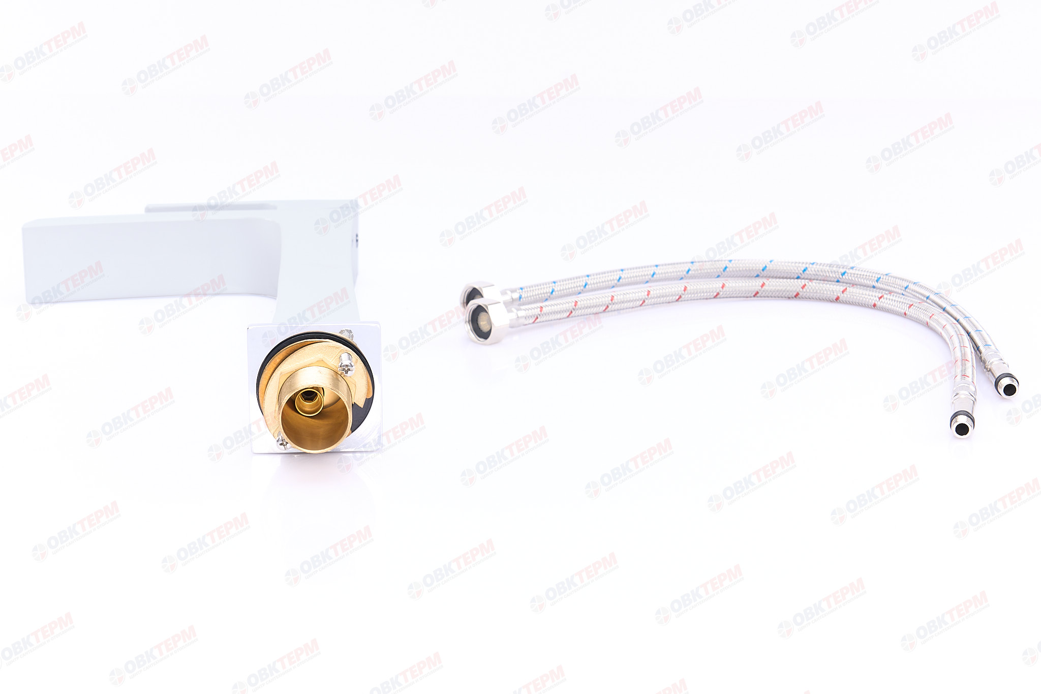 Смеситель д/раковины GAPPO G1007-31 латунь /белый /высокий /водопад (высокий, Ø35, на гайке) - миниатюра №6