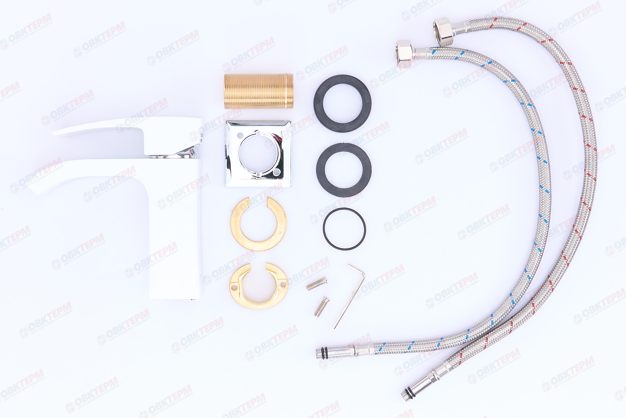 Смеситель д/раковины GAPPO G1007-8 латунь /белый/хром (Ø35, на гайке) - миниатюра №7