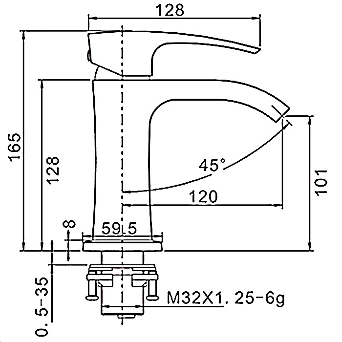 Смеситель д/раковины GAPPO G1007-8 латунь /белый/хром (Ø35, на гайке) - Изображение №2