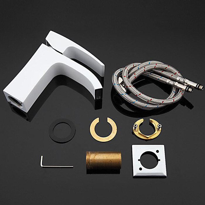 Смеситель д/раковины GAPPO G1007-8 латунь /белый/хром (Ø35, на гайке) - Изображение №3