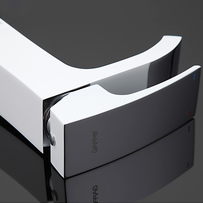 Смеситель д/раковины GAPPO G1007-8 латунь /белый/хром (Ø35, на гайке) - Изображение №4