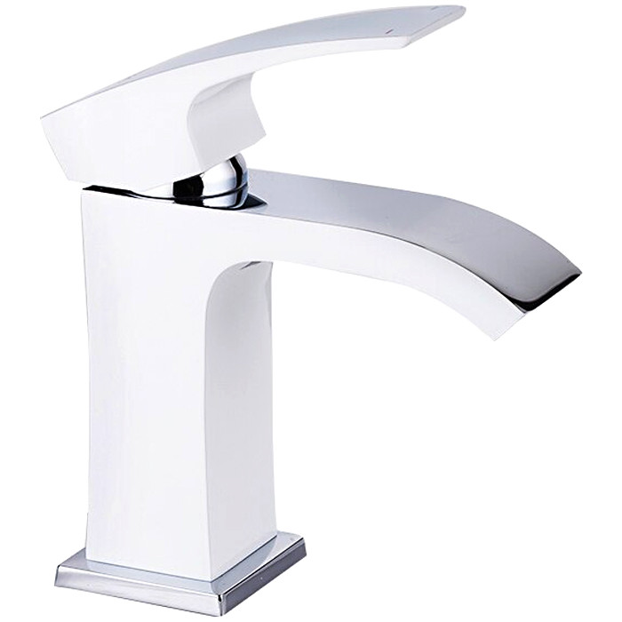 Смеситель д/раковины GAPPO G1007-8 латунь /белый/хром (Ø35, на гайке) - Изображение №1