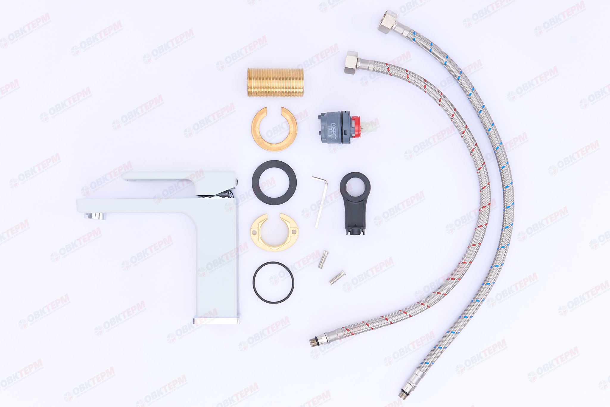 Смеситель д/раковины GAPPO G1017-8 латунь /белый /хром (Ø35, на гайке) - Изображение №5