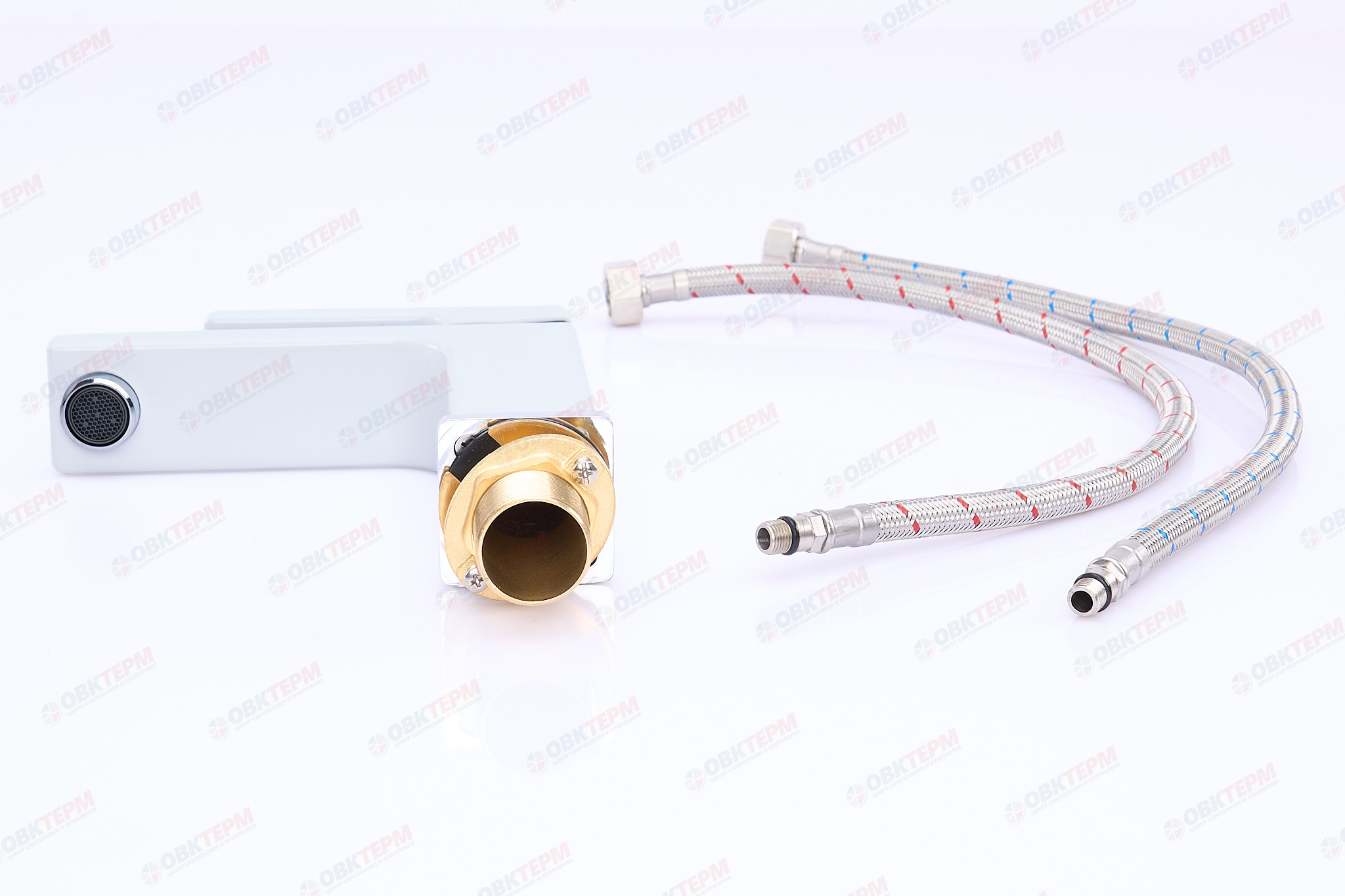 Смеситель д/раковины GAPPO G1017-8 латунь /белый /хром (Ø35, на гайке) - миниатюра №6