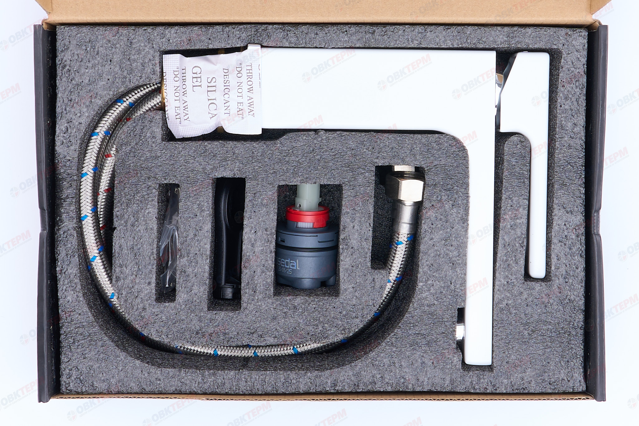 Смеситель д/раковины GAPPO G1017-8 латунь /белый /хром (Ø35, на гайке) - миниатюра №7