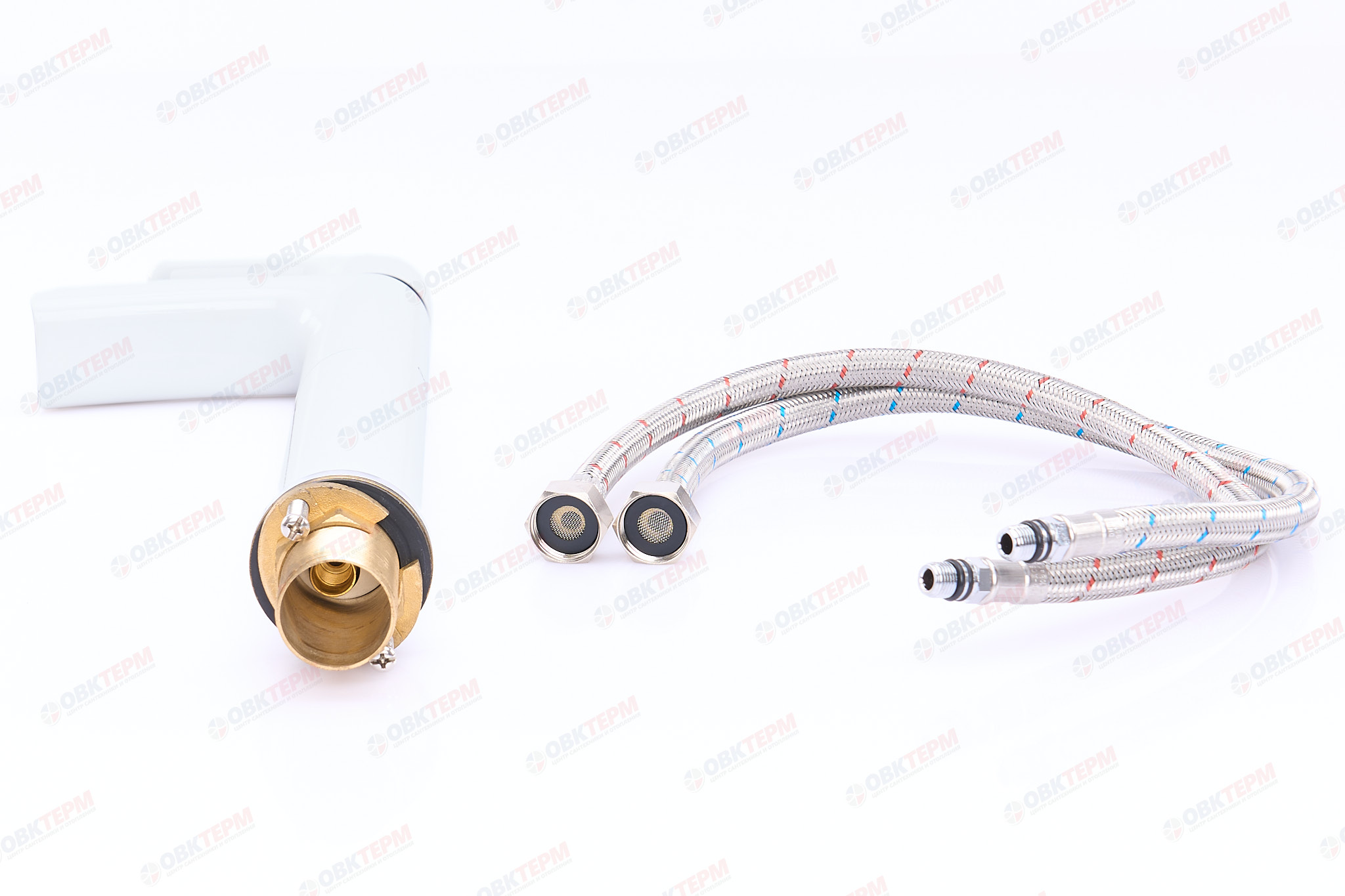 Смеситель д/раковины GAPPO G1048-31 латунь /белый /водопад /высокий /Ø35 /на гайке - миниатюра №5