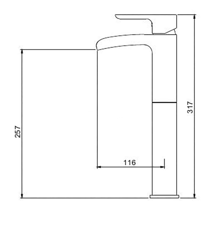 Смеситель д/раковины GAPPO G1048-31 латунь /белый /водопад /высокий /Ø35 /на гайке - миниатюра №2
