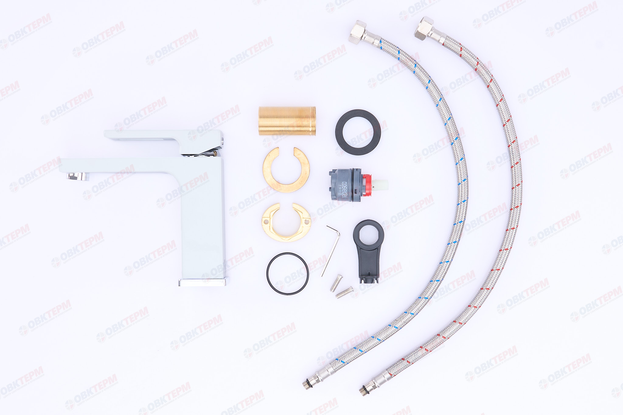 Смеситель д/раковины GAPPO G1017 латунь /белый  (Ø35, на гайке) - Изображение №5