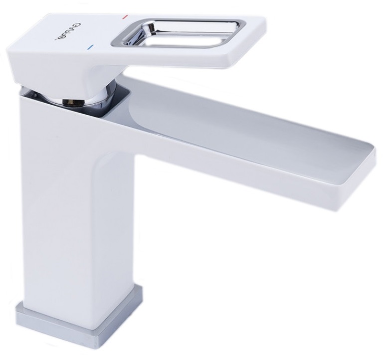 Смеситель д/раковины GAPPO G1017 латунь /белый  (Ø35, на гайке) - Изображение №1