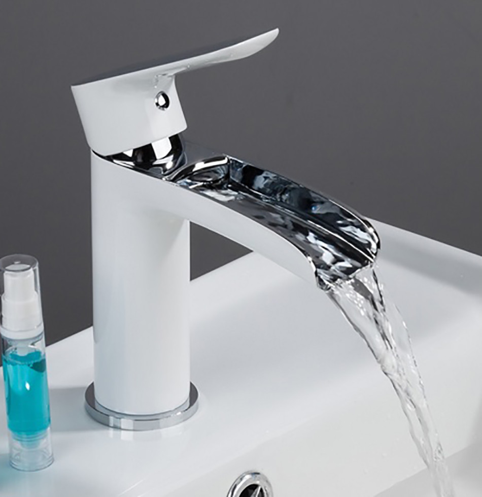 Смеситель д/раковины GAPPO G1048-8 латунь /белый /водопад (Ø25, на гайке) - миниатюра №2