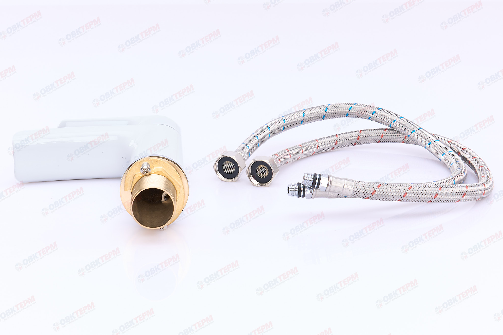 Смеситель д/раковины GAPPO G1048-8 латунь /белый /водопад (Ø25, на гайке) - миниатюра №5