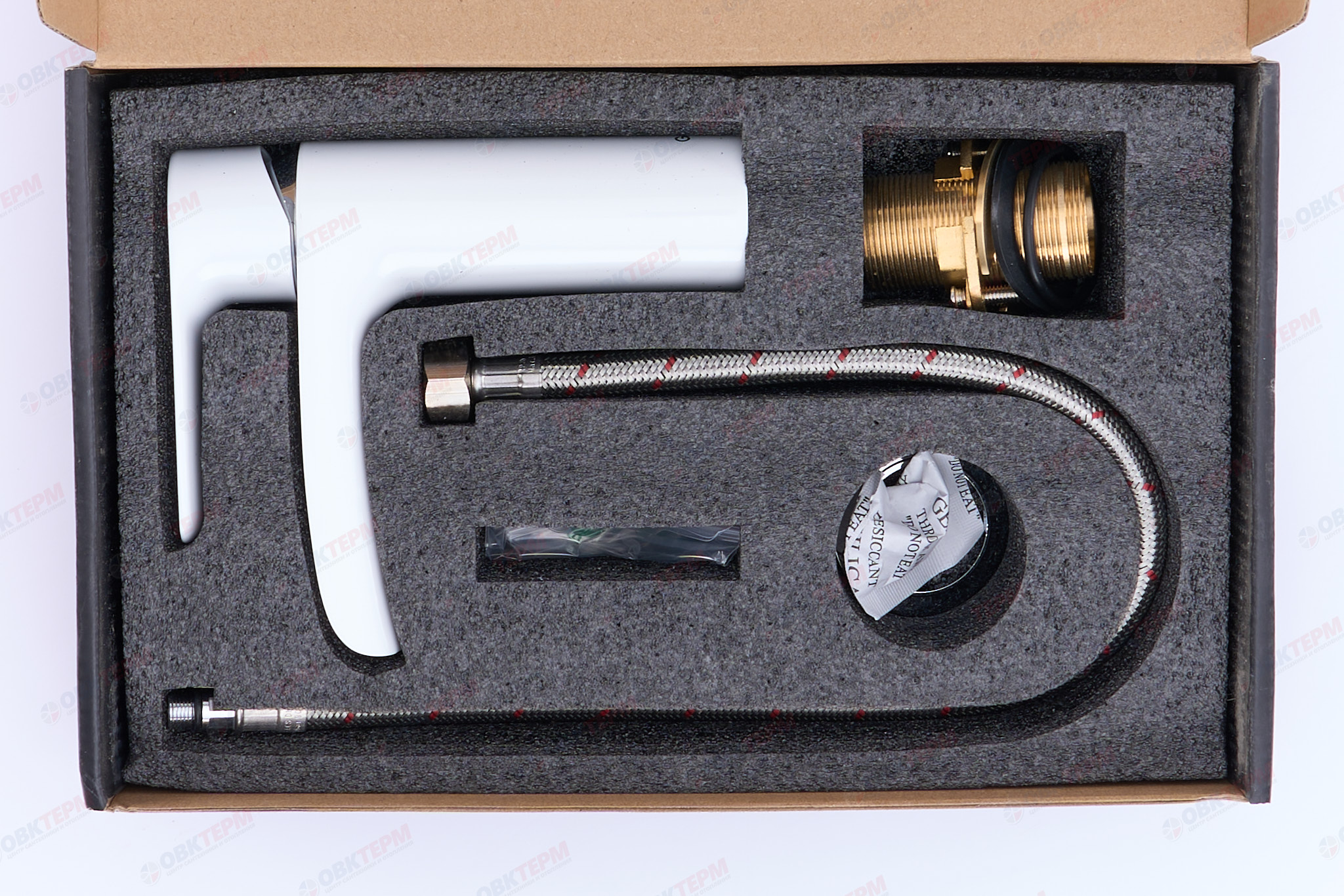 Смеситель д/раковины GAPPO G1048-8 латунь /белый /водопад (Ø25, на гайке) - миниатюра №7