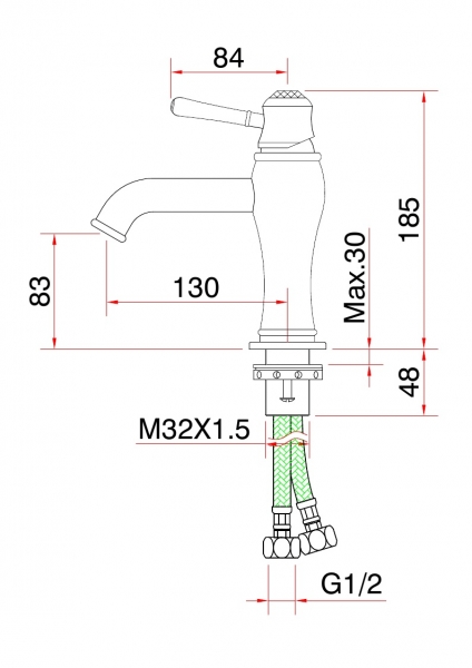 Смеситель д/раковины бронза   G1097-4*            GAPPO - миниатюра №2
