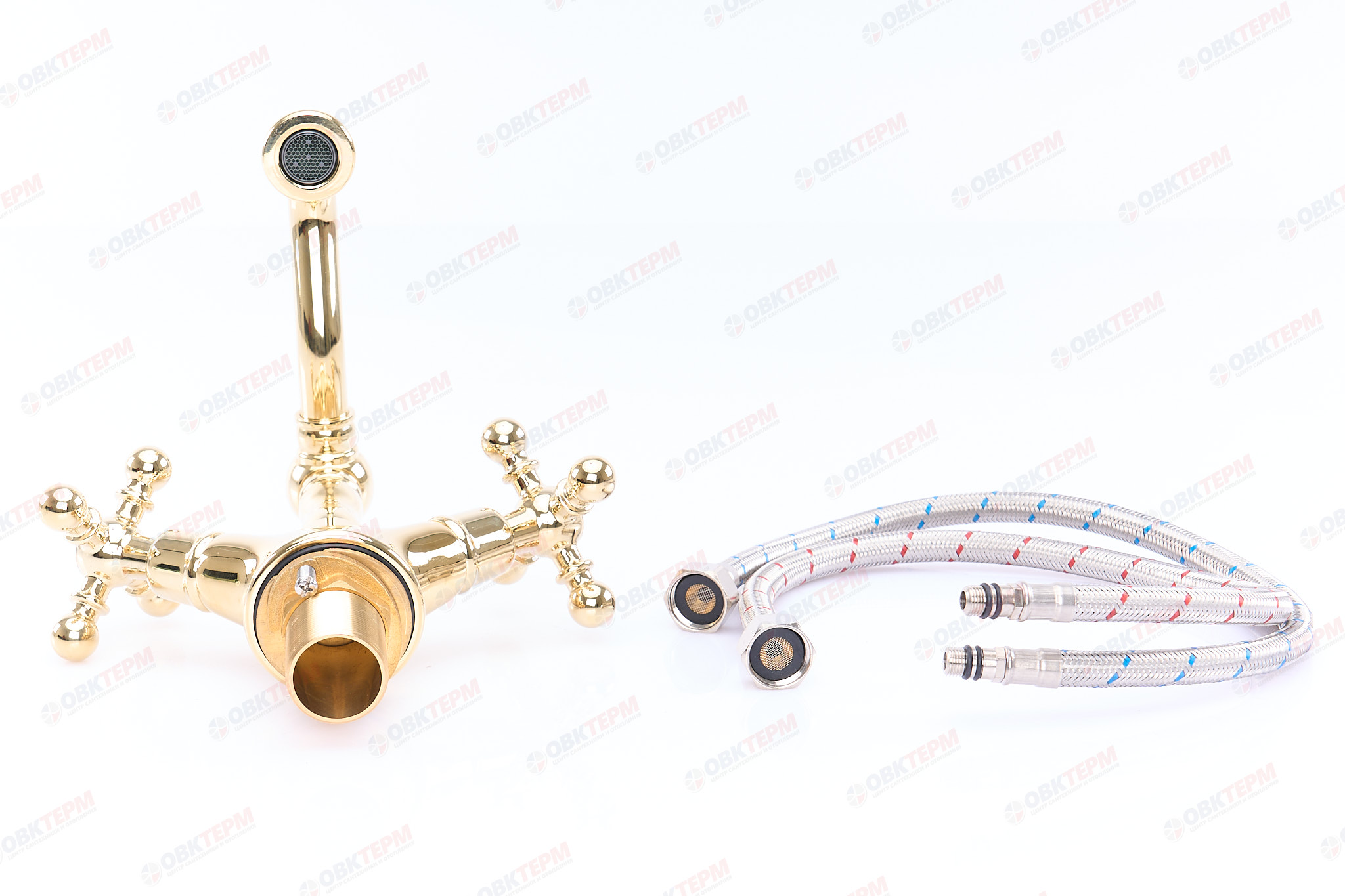 Смеситель д/раковины буксовый GAPPO G1389-6 латунь /золото  (на гайке, керам. кран-буксы) - миниатюра №6