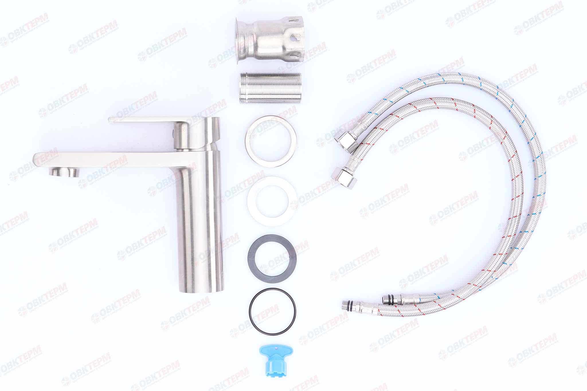 Смеситель д/умывальника GAPPO G1099-20 нерж/сталь (катридж 35мм, на ГАЙКЕ) - Изображение №5