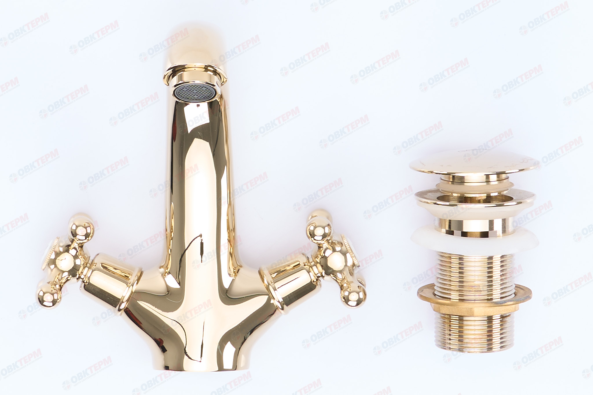 Смеситель д/раковины позолоч   G1063-6*    (на шпильке, п/об)   GAPPO - Изображение №5